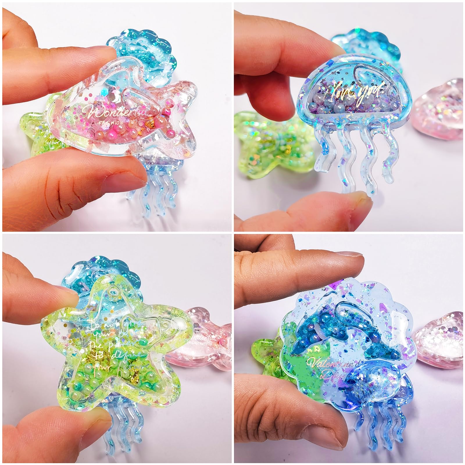 Amazon.com: Resin Shaker Molds Set Sea Animals Keychain Charms